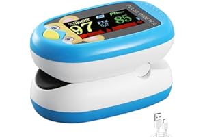 TP TRADEPROVIDER Paediatric Pulse Oximeter for Babies, Kids & Toddlers | Accurate NHS Child Oxygen Saturation & Infant Heart Rate Reader | Safe Finger Sensor, Home Use, SpO2 Levels Monitor, LED Display (Blue Oximetre)
