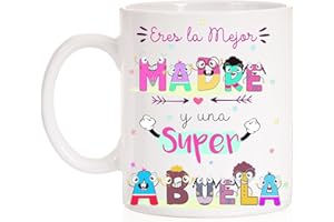 FUNNY CUP Taza Eres la Mejor Madre y una Super Abuela Taza Regalo para Madres o Abuelas día. Taza Divertida Muy Chula con Caja Decorativa de Regalo
