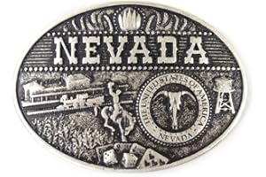 Westernwear-Shop Gürtelschnalle Nevada Silber Gürtelschnalle Gürtelschließe Western Belt Buckle Westerngürtelschnalle Rodeo Vintage Silber