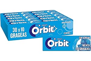 Orbit Chicles Sin Azúcar Sabor, Fresco, Intenso Y De Larga Duración En Formato Gragea ( Paquetes X 10 Chicles), Menta, 30 Unidades