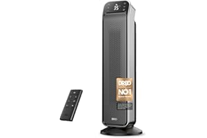 Dreo 25 Inch Electric Heaters for Home, 70° Oscillating Fan Heater with Remote, 32dB Silent Ceramic Space Heater for Large Room, Low Energy, 3-Mode 3-Speed, Timer, Overheating&Tip-Over Protection