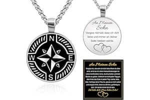 FANCIBAND Kette Herren Edelstahl mit Kompass/Anker Anhänger, Geschenke für Männer/Partner/Sohn/Jungen/Papa/Freund/Bruder