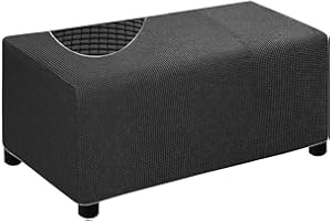 XGANGM Elasticizzato Copri Pouf Rettangolare Contenitore Grande/Piccolo/Medio Fodera per Panca Poggiapiedi Copri Sgabello Ottomano Copertura per Cassapanca Rettangolare,E,1Small