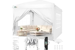 COBIZI Pavillon 3x3 Faltpavillon Wasserdicht Stabil Winterfest Faltbar Partyzelt mit 4 Seitenteilen Pop up Gartenpavillon UV Schutz 50+ Höhenverstellbar für Strand Hochzeit Camping, Weiß