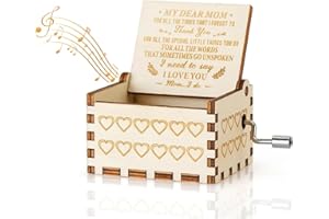 Tomtary Mom's Gifts from Daughter Son Wooden Music Box Gift to Mum You Are My Sunshine Music Vintage Wood Hand Crank Music Box Special Presents for Dear Mom's Birthday Mother's Day