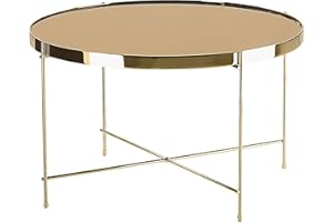 ‎BELIANI Coffee Table for the Living Room in Glamour Style Gold/Golden Brown Round Diameter 63 cm