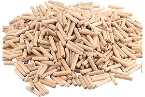 HAKZEON 1000 Pieces 8 x 40 mm Wooden Dowel Pins, Hardwood Wood Dowel Pins for Woodworking DIY Projects