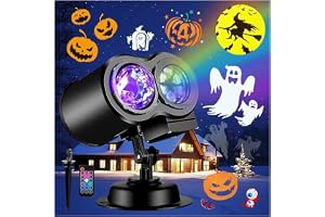 Rörliga ljusmönster Ljusare Halloween-dekorationer Projektorlampor och julprojektor utomhus 17 HD-effekter för dekoration inomhus och utomhusbruk (Color : (19 Slides), Size : 0)