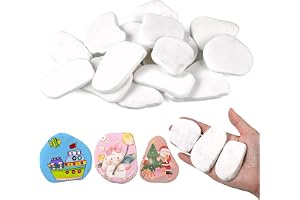 Huiguli 15 Stycken Måla på Stenar, 5-8cm Vita Trädgårdsstenar Dekorativa Stenar, Grus för Trädgård Stenar för Akvarium, Kreativa Dekorativa Malmstenar för Vaser, Akvarium, Kreativ Måleri