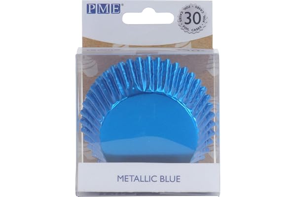 PME - Caissettes à Cupcakes Métalliques - Bleu, 30