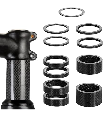 Lot 9 Espaceurs De Guidon Vélo En Aluminium - Pour Fourche 1-1/8", Tailles 2/3/5/10 Mm, Avec Capuchon Et Vis
