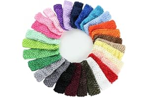 WINOMO 24pcs Crochet élastique -têtes bandeaux élastiques à cheveux pour bébé filles tout-petit
