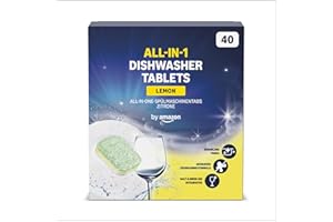 by Amazon ALL-IN-ONE Lemon Dishwasher Tablets, 40 tablets