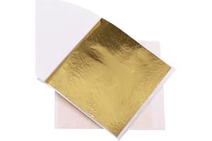 VGSEBA 200 Fogli 3.15 by 3.35 inch Imitazione Foglia Oro per Artigianato Decorazione Unghie Cornice per Foto Scultura Mobili da Parete Dorata (Oro B-200 hojas)