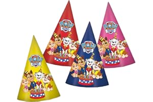 TIB Heyne 6 Partyhüte * PAW PATROL * für Kindergeburtstag und Mottoparty | mit Gummizug | Deko Kinder Geburtstag Party Hut Hüte Cones Verkleidung, 15cm