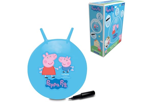 Lexibook, Peppa Pig, Balle sauteuse Gonflable, Pompe Manuelle Incluse, Plastique sécurisé et résistant, Bleu, BG040PP