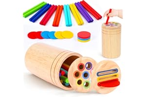 LHBUNO Montessori Toys for 1 2 3 Years Old Boys Girls, Stocking Fillers Kids Wooden Color Sorting Toy Baby Birthday Gifts for 1-2-3 Year Olds Boys Girls Toys Age 1-3-2 Travel Toddler Toys for 1 2 3 Year Olds