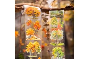 Ta Merry 6 Rolls Washi Tape Stickers Aesthetic Scrapbooking Stickers Accessori Adesivi Album Fotografico per Bullet Journal（Trees & Forests）