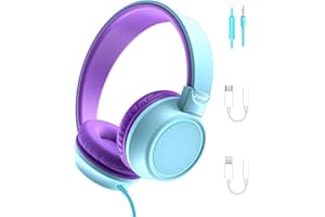SMEIWANR Kinder Kopfhörer, Kinder Kopfhörer mit Kabel, Over Ear Schallschutz Kinderkopfhörer with 3,5 mm Jack, Einstellbar, Faltbare Kopfhörer für Kinder/Jugendliche/Knaben/Mädchen