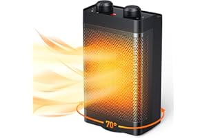 AUINSKY Radiateur Soufflant, 1500W, 3 Modes, Chauffage Électrique en Céramique, Oscillant à 70°, Protection Contre la Surchauffe et l'Inclinaison, Chauffage d'Appoint pour le Chauffage et les Cadeaux