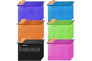 Toowood 24PCS A4 Suspension Files, PP Material Hanging Clip Fast Labor Folder Hanging Labor Clip (6 Colors)