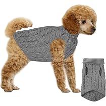 Hundepullover Strickkleidung Mit Rollkragen & Leinen-Loch – Warme Winterkleidung Für Kleine & Mittelgroße Hunde (Größe M)