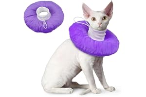 Hjumarayan Cat Cone Collar Soft Recovery Collar for Cats to Stop Licking, Adjustable Surgery Cone, Kitten Protector, Purple S