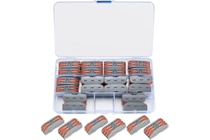 Vwoqiy 20 Stück Steckklemme Lüsterklemmen mit Hebel für Starre und Flexible Drähte, Anschlussklemmen Kabelklemmen Kit, Leiterklemme mit Betätigungshebel - (SPL-2/10 Stück, SPL-3/10 Stück) (Orange 20)