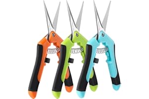 Laicky 3 Pack Pruning Shears, 6.5" Garden Scissors Gardening Hand Pruning Snips with Straight Stainless Steel Precision Blades for Gardening Flower Plant Precise Trimming, Pruning Maintenance.