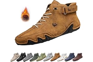 OVERHIL1S Uomo Stivali alti in pelle scamosciata fatti a mano, beck scarpe uomo impermeabili antiscivolo leggere traspiranti stivali uomo for l'escursionismo e la guida