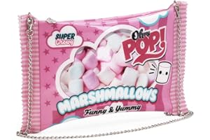 Oh My Pop! Marshmallow-Bolso Bandolera Cadena, Rosa, 33.5 x 20 cm