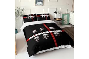 XYueww Band 3D Bettbezug Bettwäsche Für Kinder Jungen Mädchen Teens Schlafzimmer Dekor Steppbettbezug Und Weiche Mikrofaser Mit Reißverschluss Und Kissenbezug 3 Stück Set Double（200x200cm）