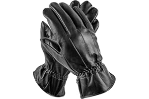 Woodland Leathers Mens Leather Gloves, Winter Warm 100% Leather Gloves with Thermal Lining Outdoor Driving for Cold Weather