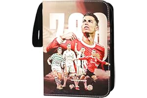 Oirigaga Sammelalbum für Fußball Karten, Fussball Sammelkarten Album Ordner 4 Taschen 50 Seiten für 400 Karten, Sport Karten Heft Sammelmappe mit Reißverschluss Tragegriff, 3-Ring Karten Buch Mappe
