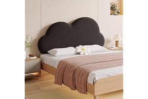 Gleedipre French cloud shape Headboard cover Skin-friendly and thick Anti-collision Removable and washable Headline soft pad Large backrest(Black,130x65cm/No headboard)