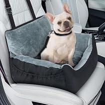 Siège Auto Pour Chien Taille L (76x52x57 Cm) - Rehausseur Lavable Avec Laisse De Sécurité - Gris - Pour Chiens Jusqu'à 25 Kg - 5