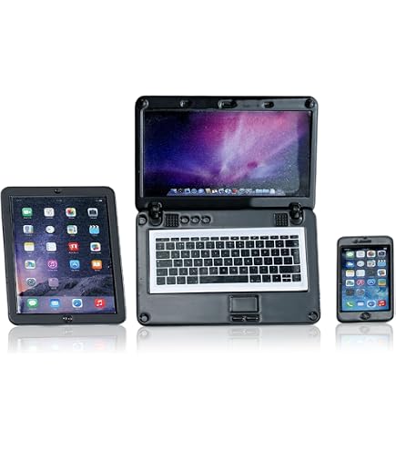 3-teiliges Puppenhaus Mini Laptop Set – 1:12 Maßstab, Aus Metall, Für Puppenhaus-Deko