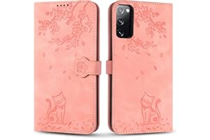 Vaitasy Funda para Samsung Galaxy S20 FE, Ligera Cuero PU Protectora Cover con Función de Soporte Carcasa para Galaxy S20 FE - Gato Rosa