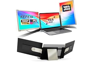 KEFEYA 15.6 Inch Laptop Screen Extender Laptops Come with HUB H5-T, 120% SRGB 1080P IPS Portable Monitor HDMI/USB-C Plug and Play Display Portable Screen for Laptop (Mac Windows Chrome)