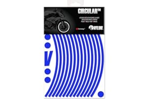 VFLUO - Kit Pegatinas Llantas de Moto Reflectantes, Autoadhesivas para 1 Rueda, 3M Technology™ - Gran Visibilidad Lateral - Discreto y diseño - Fácil colocación