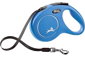 Flexi Nowa klasyczna taśma niebieska średnia 5 m chowana smycz dla psa/smycz dla psów do 25 kg