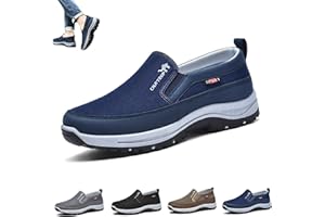 LOVEWLVNCL Breathable Orthopedic Travel Plimsolls, CNA Trop Men Orthopedic Shoes, Lightweight Non Slip Comfortable Casual Walking Boat Shoes (Color : Dark blue, Size : 40 EU)