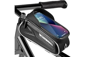 BISNIE Torba do montażu na ramę rowerową lub kierownicę, do przechowywania akcesoriów rowerowych, wodoszczelna, wyposażona w uchwyt na telefon komórkowy o przekątnej ekranu 5,5 - 7,0"