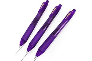 Pentel Energel X BL107, Stylo Encre Gel, Lot de 3 Rollers à encre gel rétractable Encre violette 0,7 mm