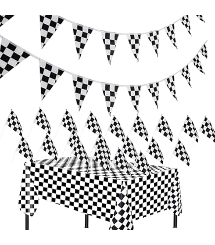 Racing Car Party Decorations - 8 Strings Of 5.9ft Tire Banner Garland For Birthday Classroom Decor