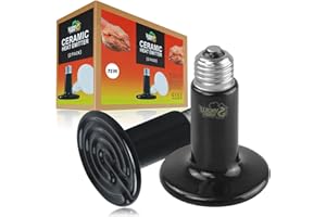 LUCKY HERP Émetteur de chaleur en céramique 75 W, ampoules chauffantes pour reptiles, lampe chauffante en céramique pour reptiles, amphibiens, poulet, chien, chat (lot de 2)