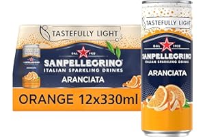 San Pellegrino Italian Sparkling Drinks Tastefully Light Sparkling Orange Canned Soft Drink 12 x 330ml | 64k Cals per Can