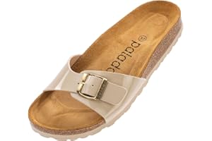 Palado Claquettes Femme Malta - Mules Femme élégantes avec lanières réglables - Mules Femmes Confortable avec voûte Plantaire en liège - Mules et Sabots Femme avec Semelle extérieure en Cuir