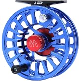 Maximumcatch Fly Reel Avid Series Fly Fishing Reels Large Spool Core in 1/3 3/4 5/6 7/8 9/10wt Lightweight 5 Colour Choice with Cords Combo