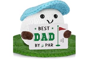 Buioata Gifts for Dad, Positive Golf Gifts for Dad from Daughter Son Crochet Golf Ball, Funny Emotional Support Presents for Golfers Daddy Birthday Fathers Day